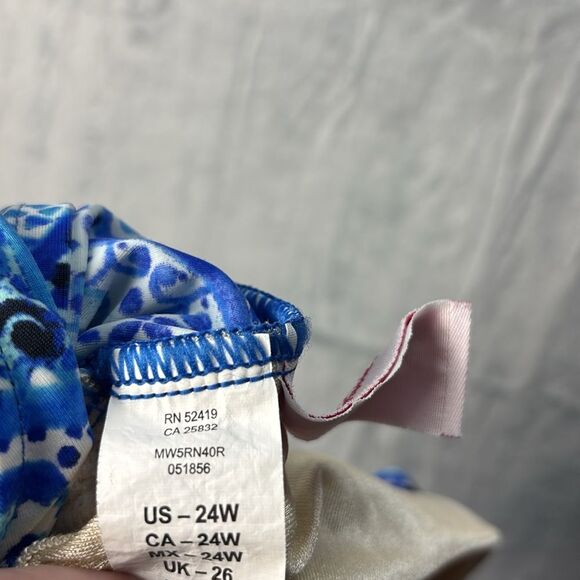 Blue Patterned Women's One Piece Swimsuit - Picture 11 of 11